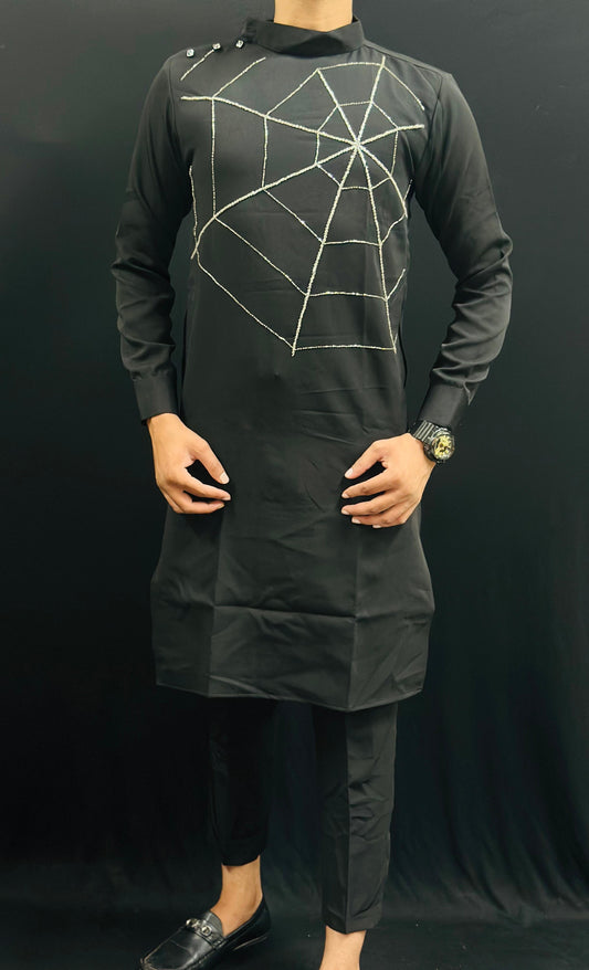 Spider Web Embellished Kurta Collection PATTERNS FOR MEN