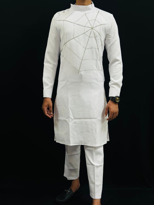 Spider Web Embellished Kurta Collection PATTERNS FOR MEN