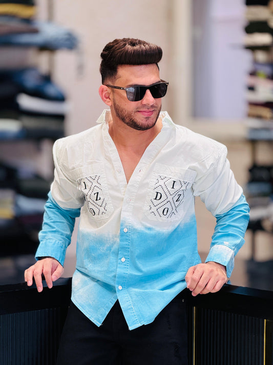Skyfade Dual-Tone Casual Shirt PATTERNS FOR MEN