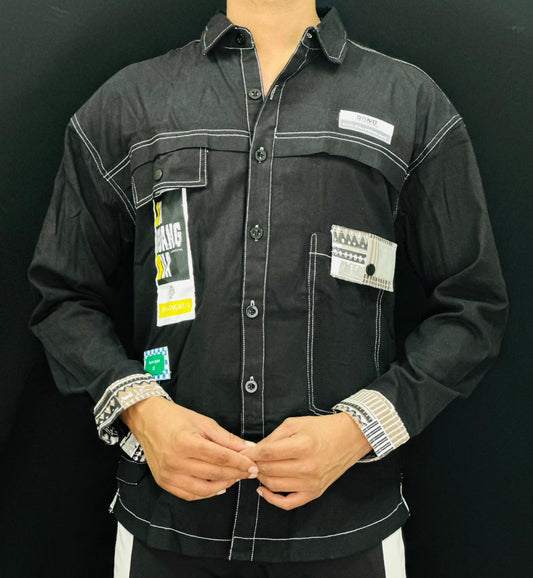 Urban Patchwork Utility Shirt PATTERNS FOR MEN