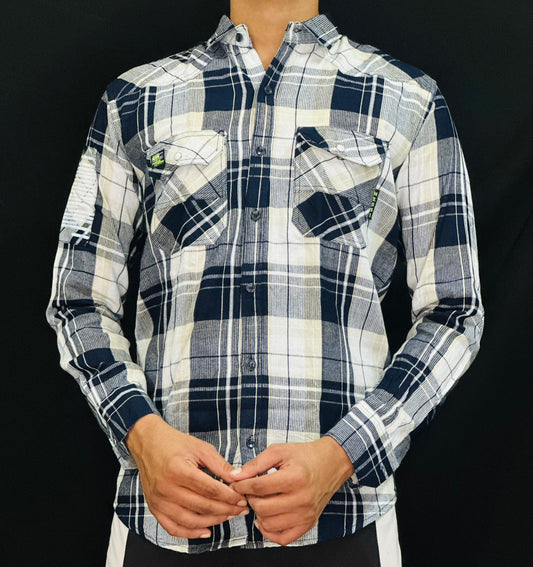 Navy Heritage Check Shirt PATTERNS FOR MEN