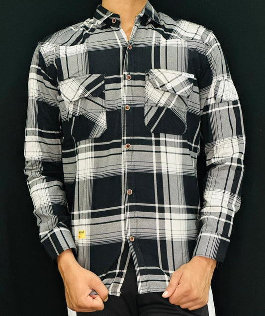 Urban Monochrome Check Shirt PATTERNS FOR MEN