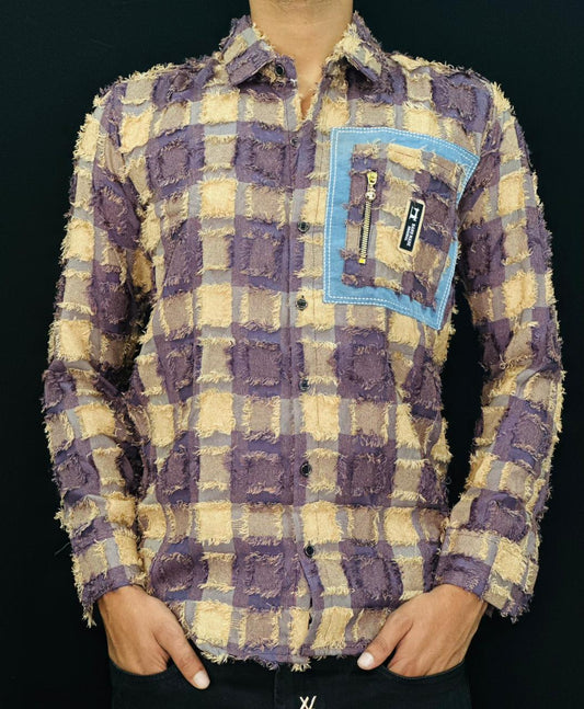 Urban Patchwork Textured Shirt PATTERNS FOR MEN