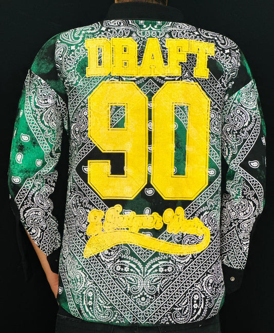 Men’s Bottle Green Bandana Print Casual Shirt with Black Pockets PATTERNS FOR MEN
