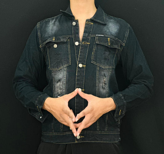 Black Denim Wash Shirt PATTERNS FOR MEN