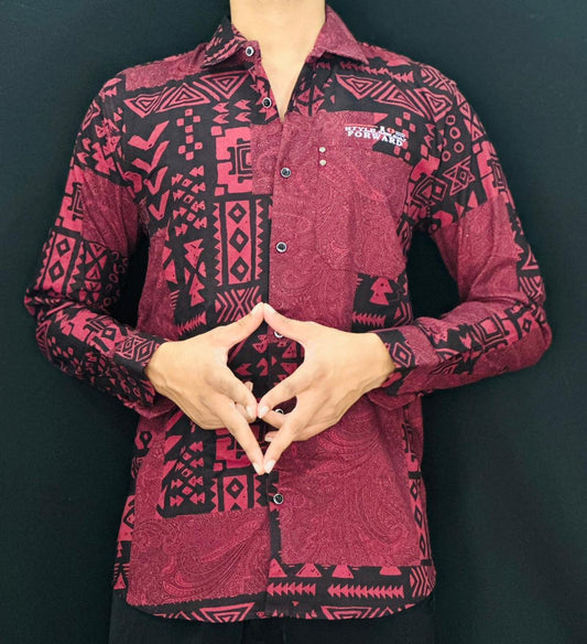 Red Tribal Print Shirt PATTERNS FOR MEN