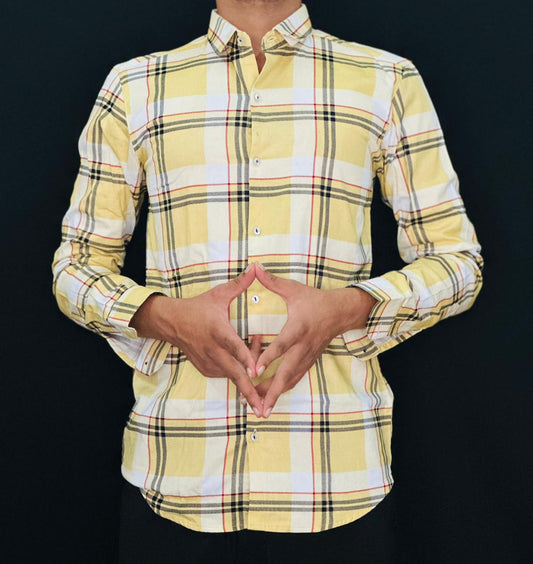Yellow Checkered Shirt PATTERNS FOR MEN