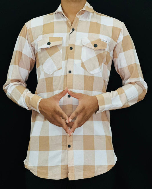 Classic Beige Checkered Shirt PATTERNS FOR MEN
