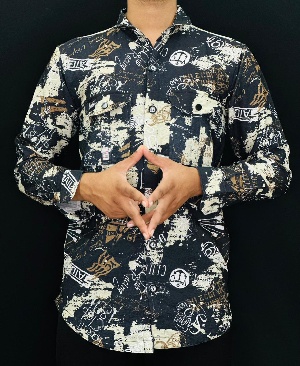Urban Graffiti Print Shirt PATTERNS FOR MEN