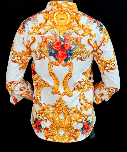 Eagle Print White Shirt PATTERNS FOR MEN