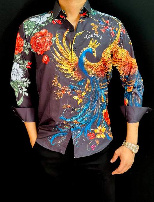 Peacock Print Shirt PATTERNS FOR MEN