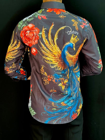Peacock Print Shirt PATTERNS FOR MEN