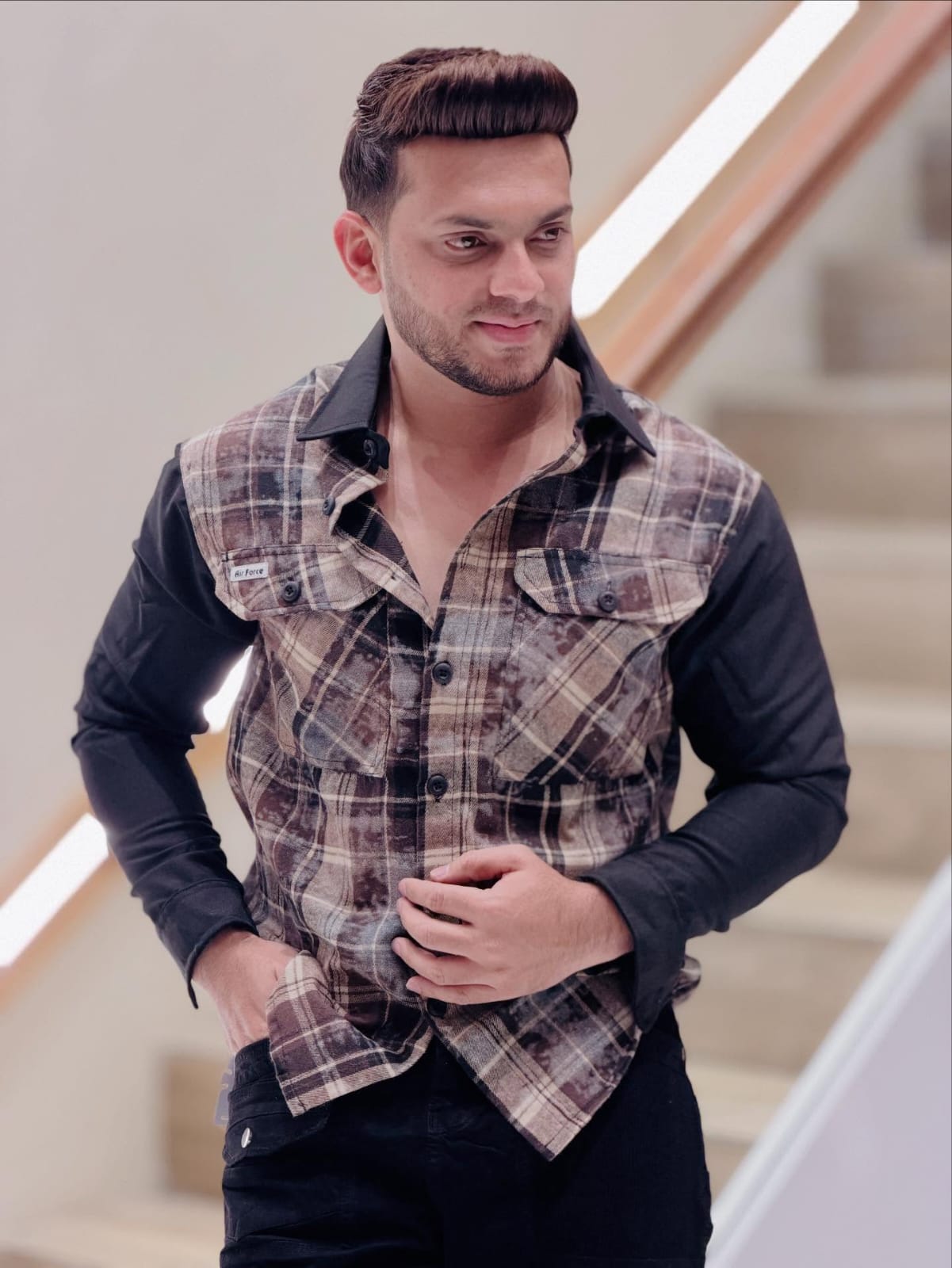 Bold Terrain Check Shirt PATTERNS FOR MEN