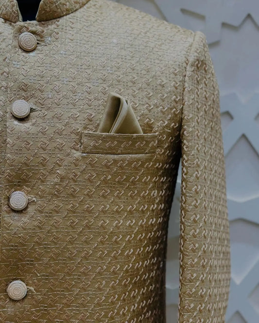 Royal Golden Brocade Jodhpuri Suit PATTERNS FOR MEN