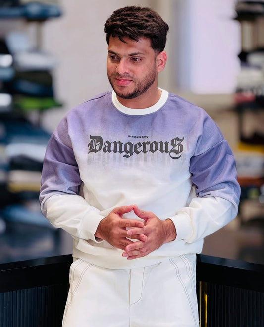 Men's Gradient "Dangerous" Printed Sweatshirt | Stylish Streetwear T-Shirt PATTERNS FOR MEN