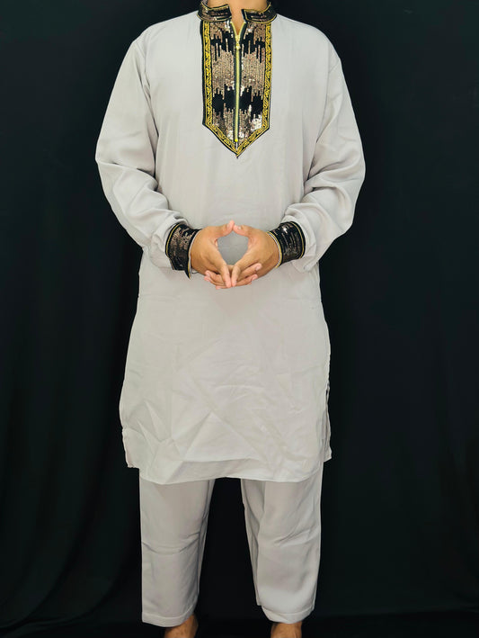 Royal Plum Embroidered Luxury Kurta for Men PATTERNS FOR MEN